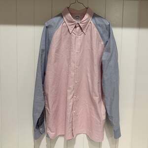 Brooks Brothers Regent Fit Button Down Shirt L Pink Stripe Blue